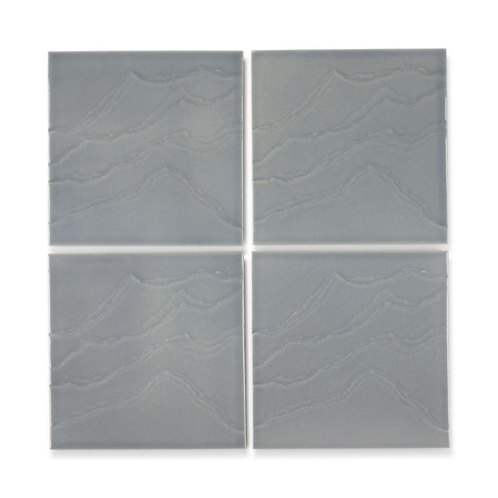 KOHLER K-32639 Landshapes 6" x 6" feature tile produced by the KOHLER WasteLAB, light blue grey - view 4
