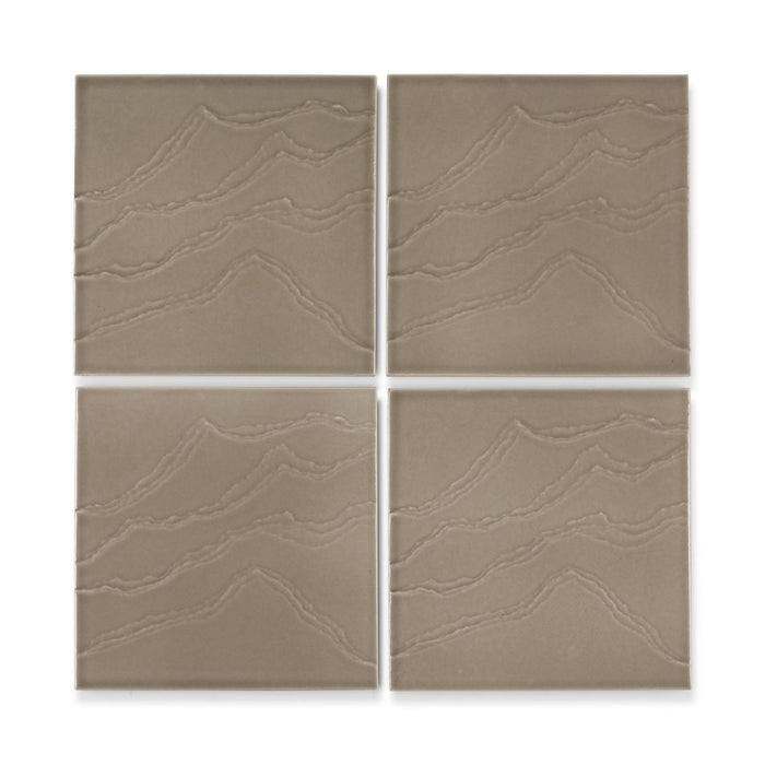 KOHLER K-32639 Landshapes 6" x 6" feature tile produced by the KOHLER WasteLAB, light warm grey - view 4