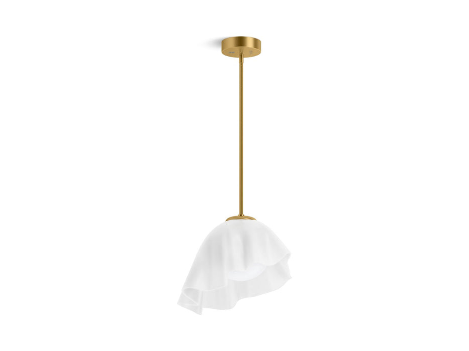 KOHLER K-32695-PELED Landshapes 14-3/4" pendant, brushed moderne brass