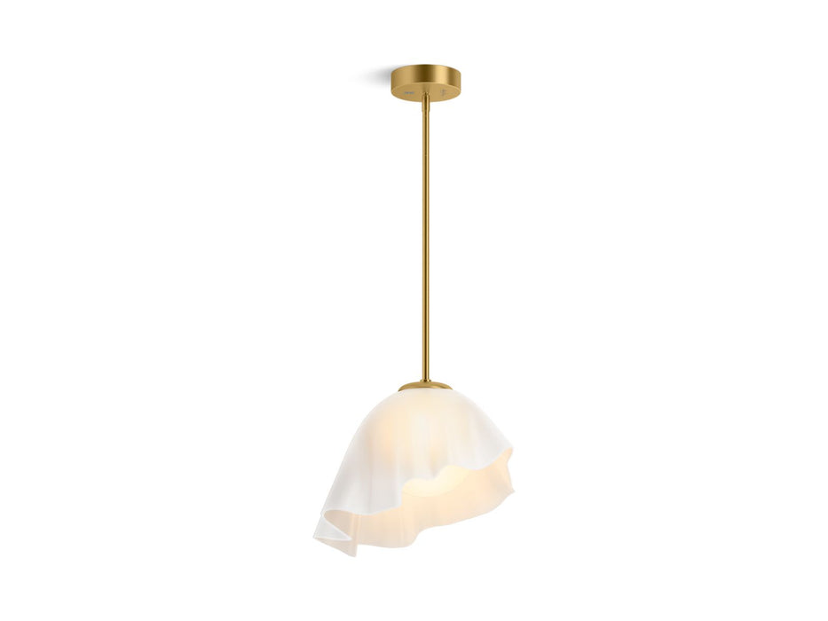 KOHLER K-32695-PELED Landshapes 14-3/4" pendant, brushed moderne brass - view 2