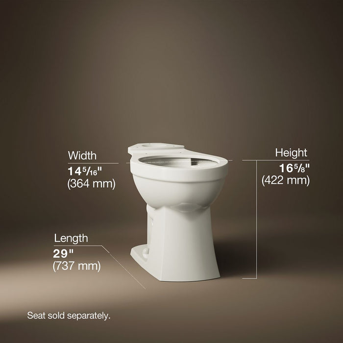 KOHLER K-32809 Kelston Elongated toilet bowl, biscuit - view 3