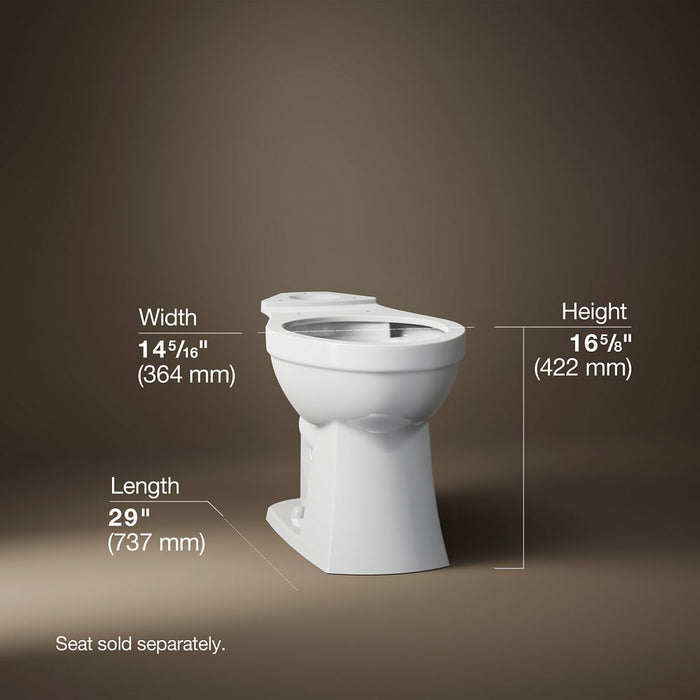 KOHLER K-32809 Kelston Elongated toilet bowl, white - view 3
