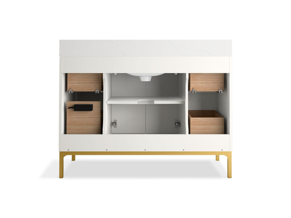 KOHLER K-32834 Calpa 48" bathroom vanity cabinet with sink and quartz top