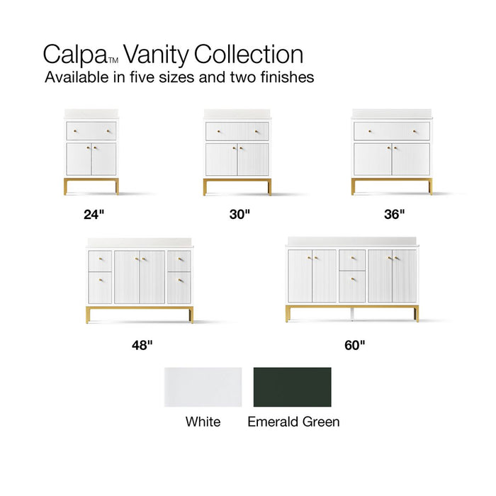 KOHLER K-32835 Calpa 60" bathroom vanity cabinet with sinks and quartz top