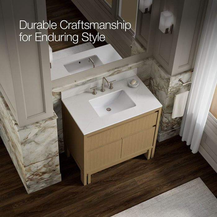 KOHLER K-32838 Solive 36" bathroom vanity cabinet with sink and quartz top