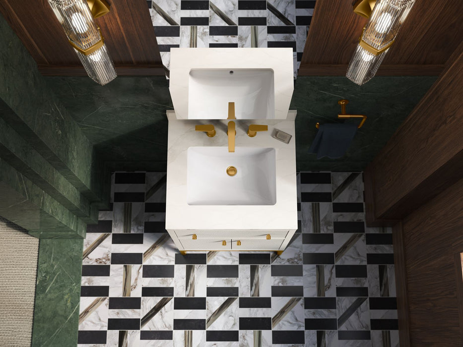 KOHLER K-33000 Calpa 24" bathroom vanity cabinet with sink and quartz top