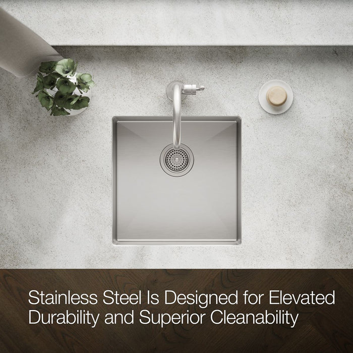 KOHLER K-33152 Strive 18-1/4" undermount single-bowl bar sink, stainless steel - view 4