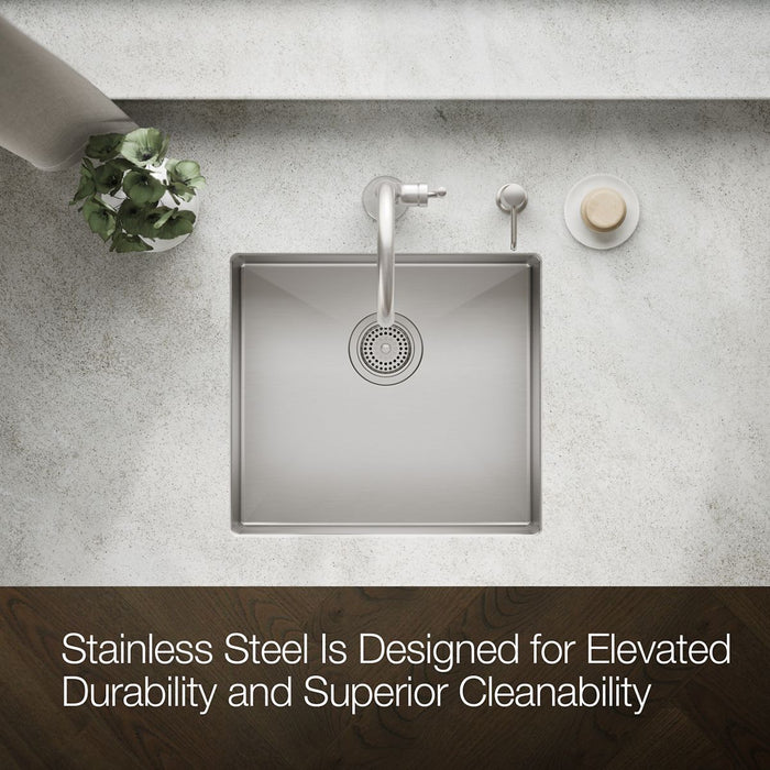KOHLER K-33153 Strive 20" undermount single-bowl bar sink, stainless steel - view 3