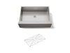 KOHLER K-33157 Strive 32-1/2" undermount single-bowl farmhouse kitchen sink, stainless steel