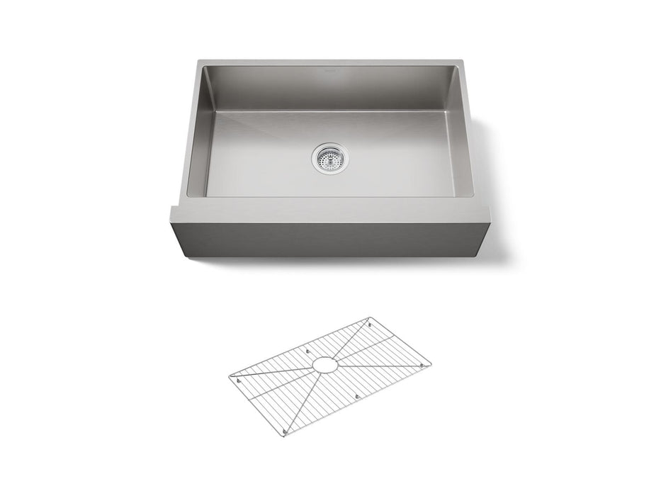 KOHLER K-33157 Strive 32-1/2" undermount single-bowl farmhouse kitchen sink, stainless steel