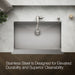 KOHLER K-33157 Strive 32-1/2" undermount single-bowl farmhouse kitchen sink, stainless steel - view 4