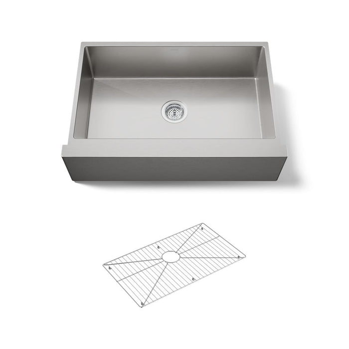 KOHLER K-33157 Strive 32-1/2" undermount single-bowl farmhouse kitchen sink, stainless steel - view 5
