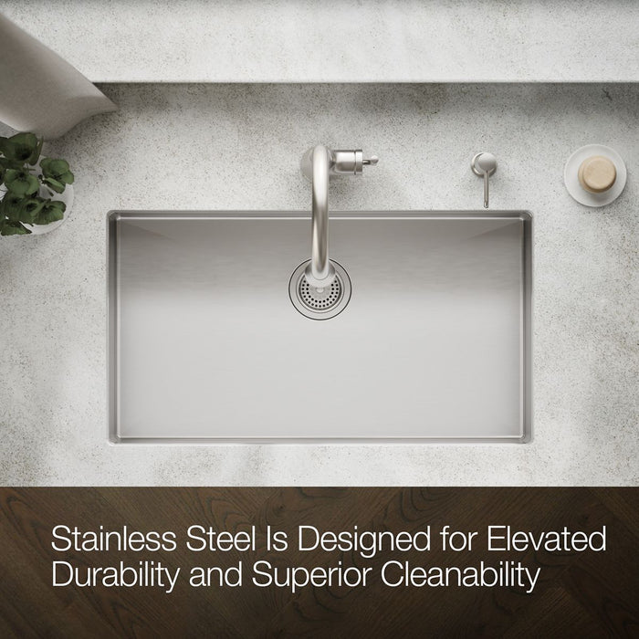 KOHLER K-33158 Strive 32" undermount single-bowl kitchen sink, stainless steel - view 5