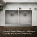 KOHLER K-33159 Strive 35-1/2" undermount double-bowl farmhouse kitchen sink with accessories, stainless steel - view 4