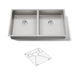 KOHLER K-33160 Strive 32" undermount double-bowl kitchen sink, stainless steel
