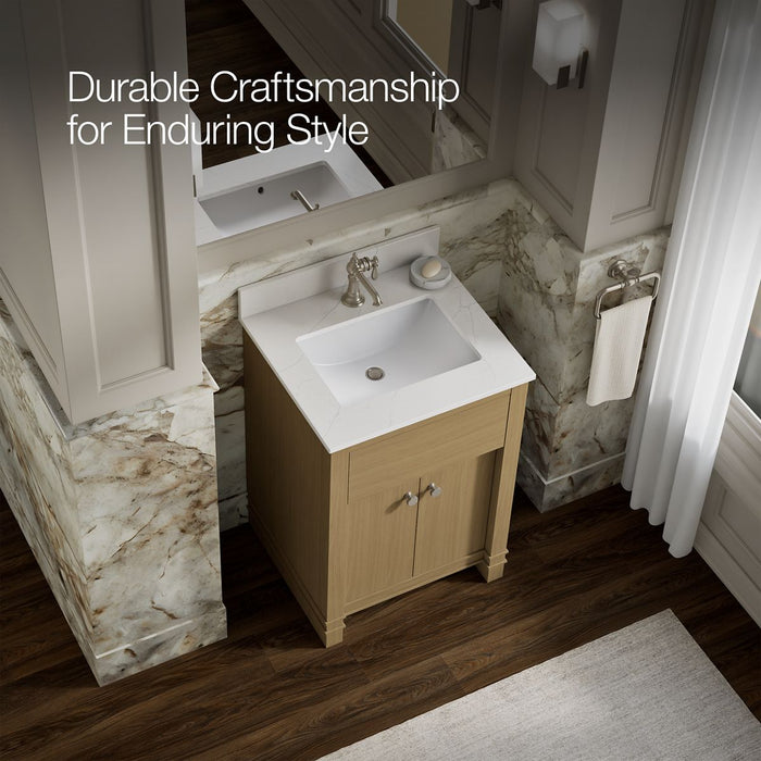 KOHLER K-33264 Alouette 24" bathroom vanity cabinet with sink and quartz top