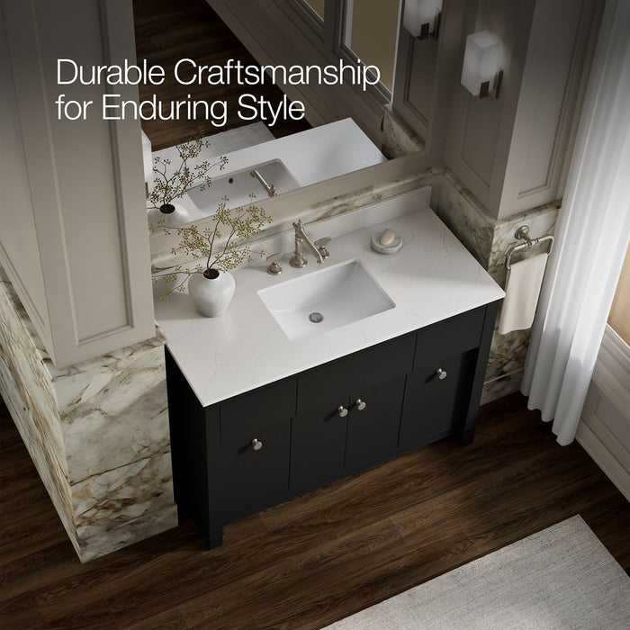 KOHLER K-33268 Alouette 48" bathroom vanity cabinet with sink and quartz top