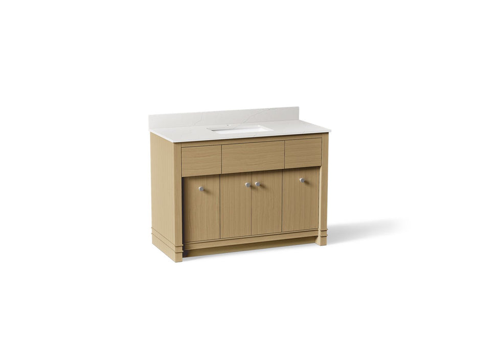 KOHLER K-33268 Alouette 48" bathroom vanity cabinet with sink and quartz top