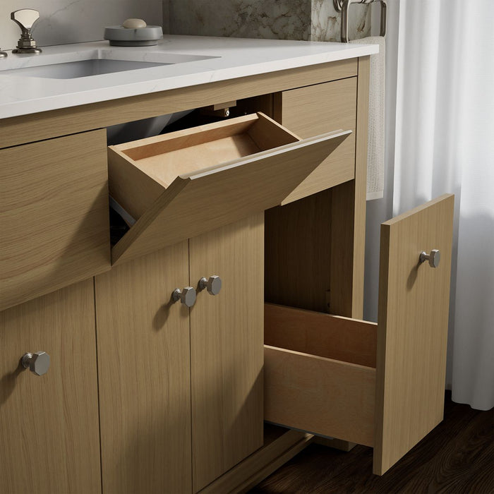 KOHLER K-33268 Alouette 48" bathroom vanity cabinet with sink and quartz top