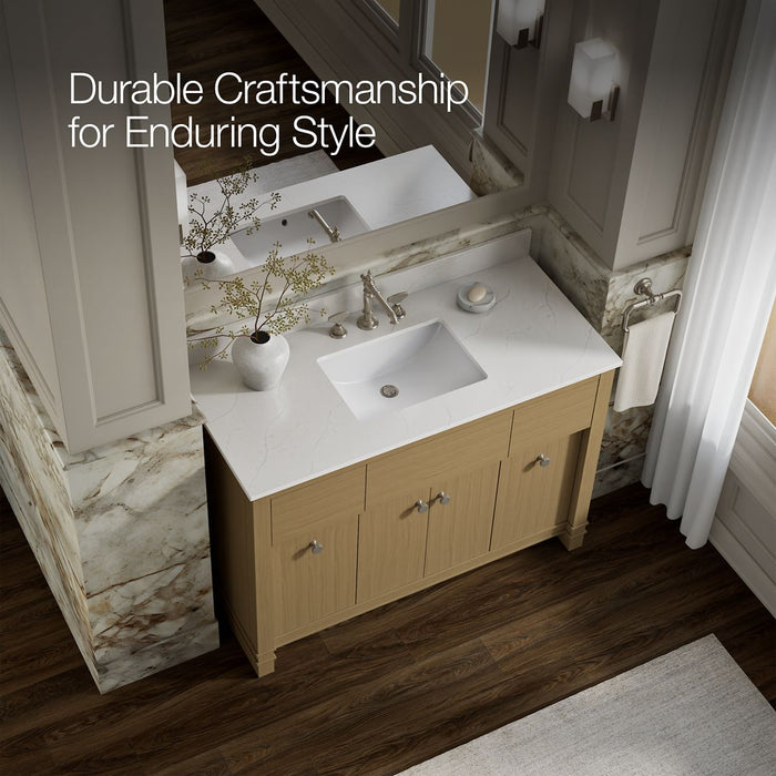 KOHLER K-33268 Alouette 48" bathroom vanity cabinet with sink and quartz top