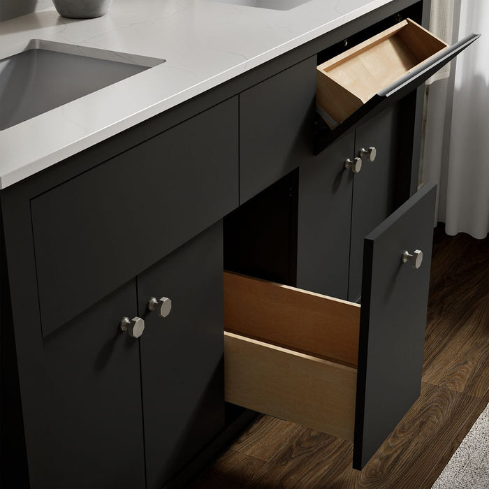 KOHLER K-33293 Alouette 60" bathroom vanity cabinet with sinks and quartz top