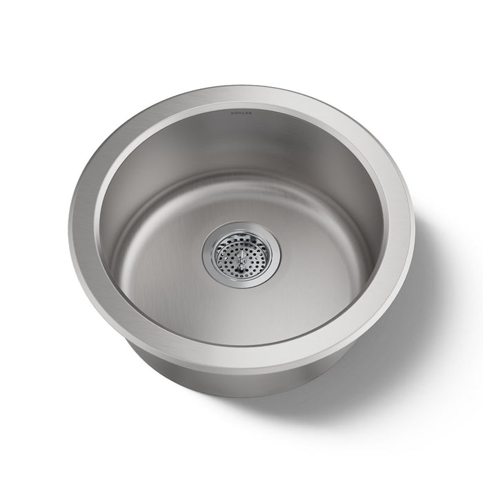 KOHLER K-3341 Lyric|Undertone 18-1/2" top-/undermount single-bowl bar sink, stainless steel - view 4