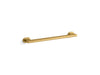 KOHLER K-33457 Belay 18" grab bar, vibrant brushed moderne brass