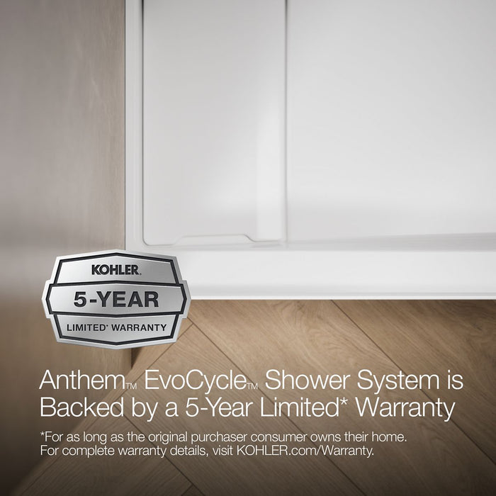 KOHLER K-33473-0 K-33473 Anthem EvoCycle 60" x 32" Alcove Shower Base, Left Drain, white - view 3