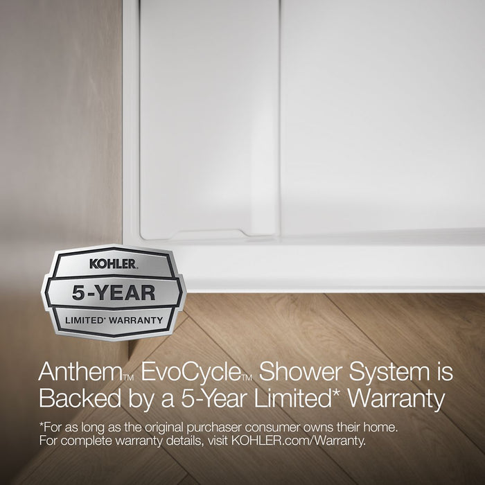 KOHLER K-33479-0 K-33479 Anthem EvoCycle 48" x 32" Alcove Shower Base, Left Drain, white - view 3