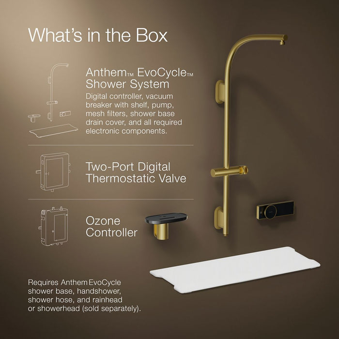 KOHLER K-33482 Anthem EvoCycle Smart shower system, vibrant brushed moderne brass - view 2