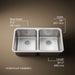 KOHLER K-3350 Undertone 31-1/2" undermount double-bowl kitchen sink, stainless steel - view 5