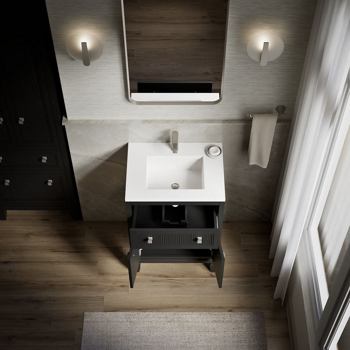 KOHLER K-33535-ASB Hearthaven 24" bathroom vanity cabinet with sink and quartz top