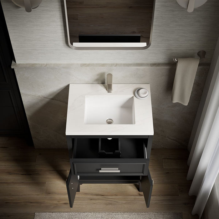 KOHLER K-33543-ASB Southerk 24" bathroom vanity cabinet with sink and quartz top