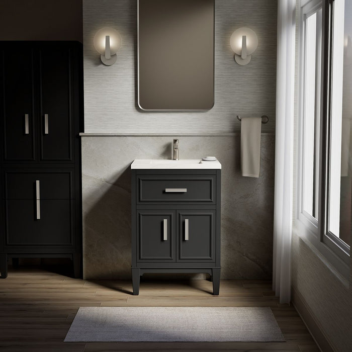 KOHLER K-33543-ASB Southerk 24" bathroom vanity cabinet with sink and quartz top