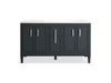 KOHLER K-33547-ASB Southerk 60" bathroom vanity cabinet with sinks and quartz top, slate grey - view 5