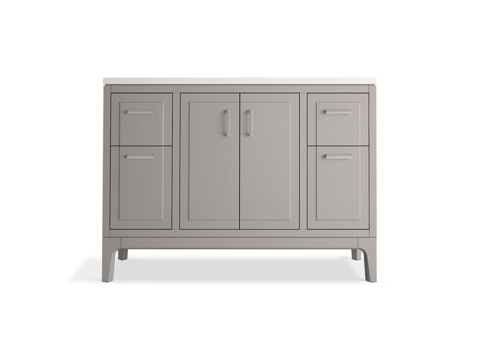 KOHLER K-33554-ASB Seer 48" bathroom vanity cabinet with sink and quartz top, mohair grey - view 4