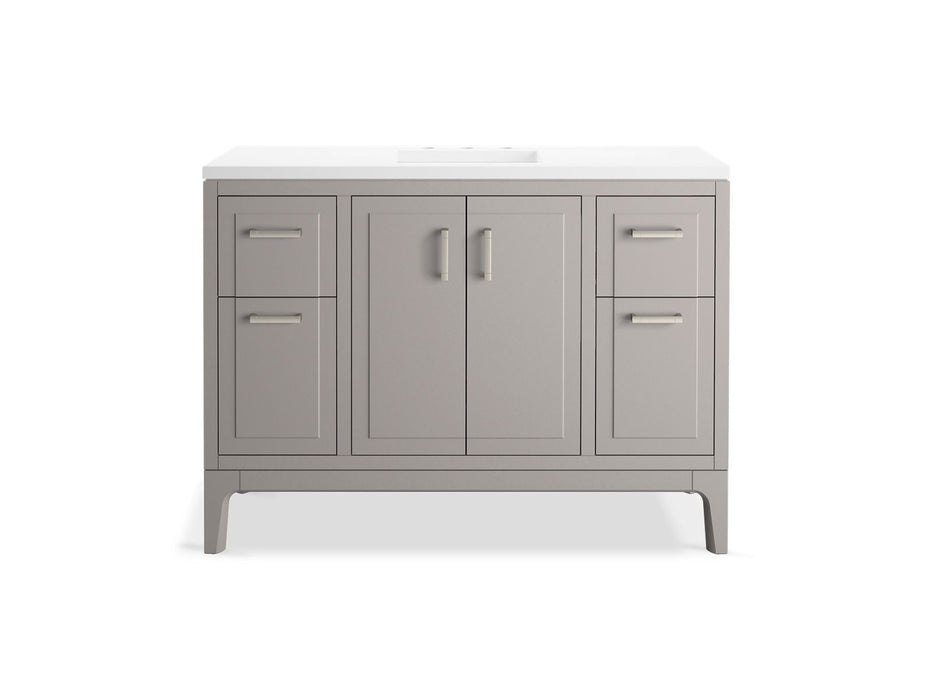 KOHLER K-33554-ASB Seer 48" bathroom vanity cabinet with sink and quartz top, mohair grey - view 5