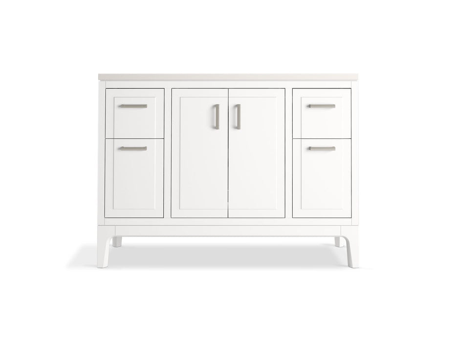 KOHLER K-33554-ASB Seer 48" bathroom vanity cabinet with sink and quartz top, white - view 5