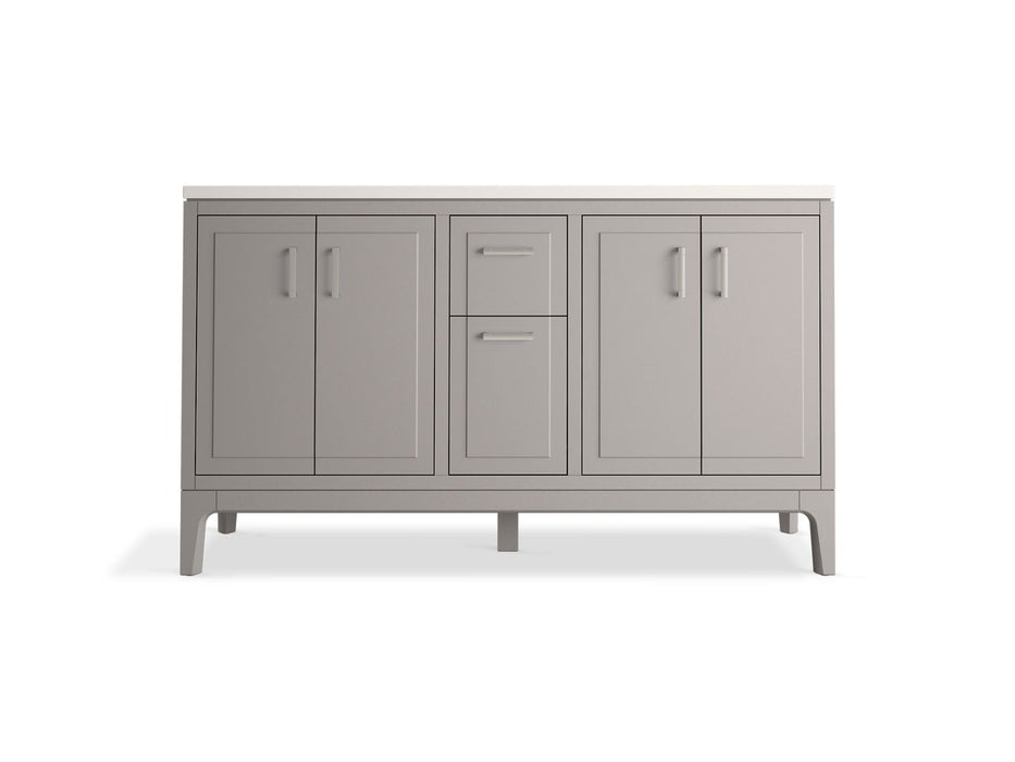 KOHLER K-33555-ASB Seer 60" bathroom vanity cabinet with sinks and quartz top
