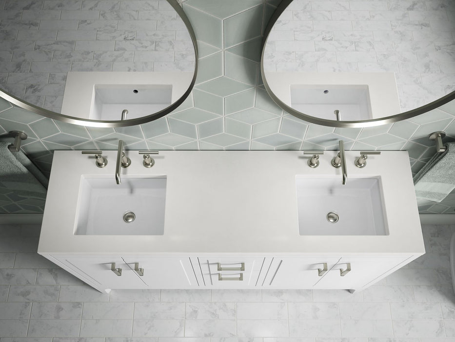KOHLER K-33555-ASB Seer 60" bathroom vanity cabinet with sinks and quartz top