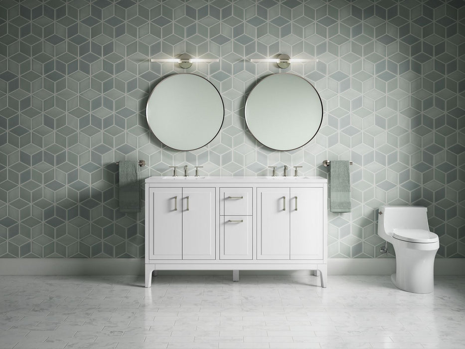 KOHLER K-33555-ASB Seer 60" bathroom vanity cabinet with sinks and quartz top