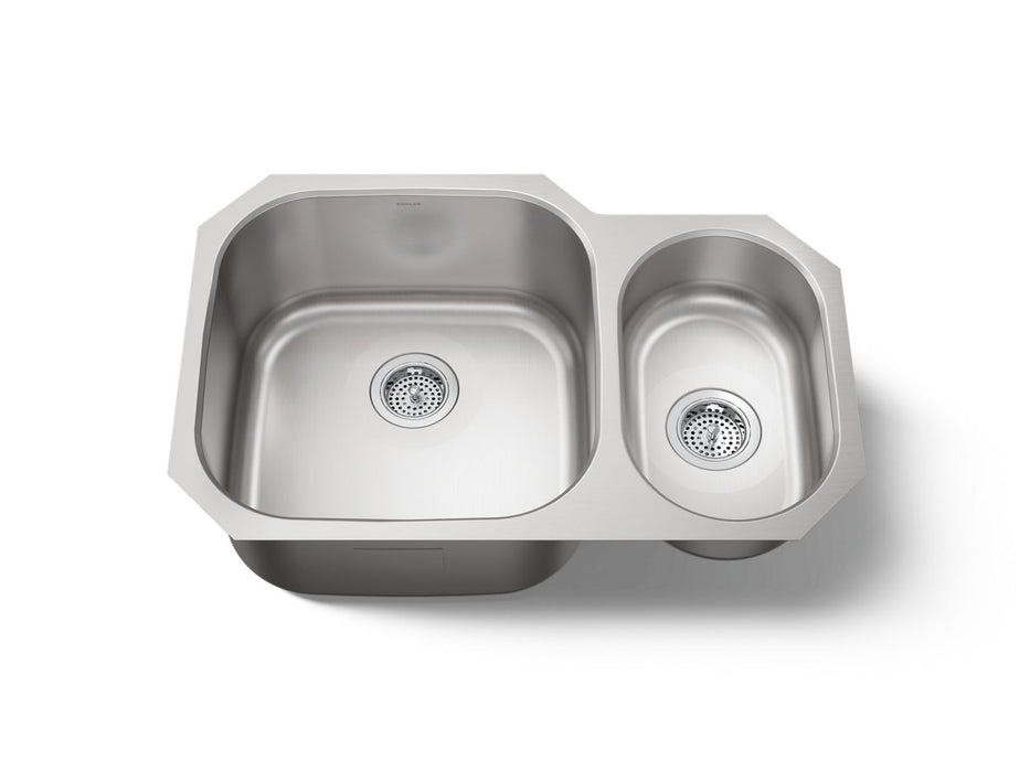KOHLER K-3355 Undertone 30-3/4" undermount double-bowl kitchen sink, stainless steel