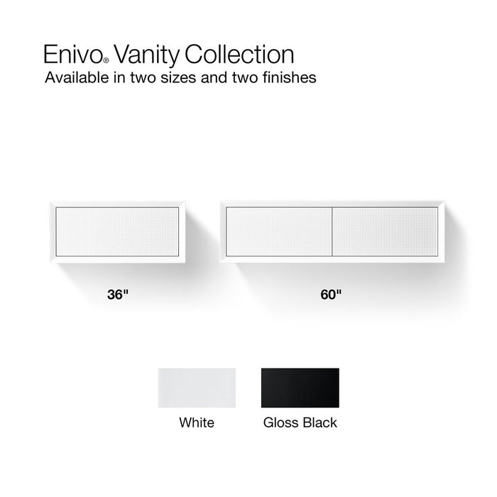 KOHLER K-33562 Enivo 36" wall-hung bathroom vanity cabinet, gloss black - view 2