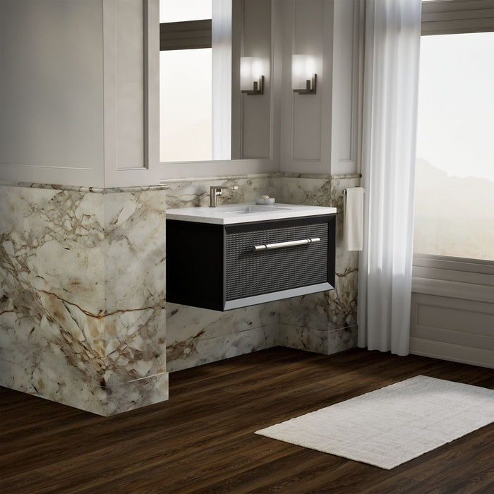 KOHLER K-33562 Enivo 36" wall-hung bathroom vanity cabinet, gloss black - view 3