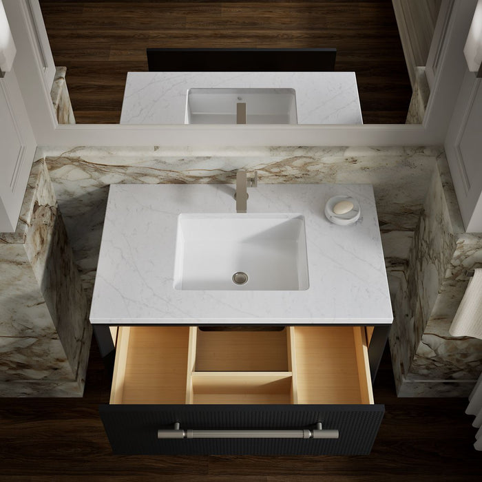 KOHLER K-33562 Enivo 36" wall-hung bathroom vanity cabinet, gloss black - view 5