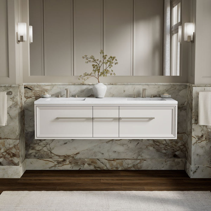 KOHLER K-33567 Lodern 60" wall-hung bathroom vanity cabinet, linen white - view 3