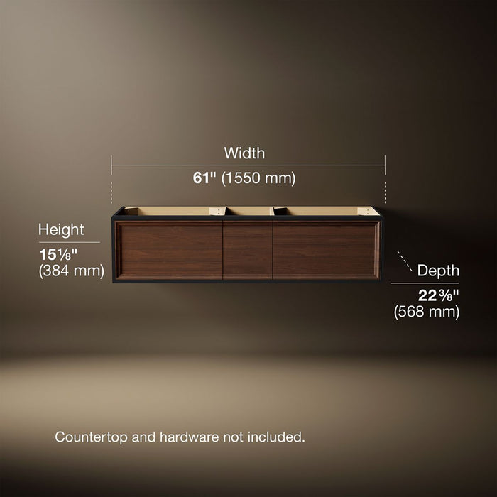 KOHLER K-33567 Lodern 60" wall-hung bathroom vanity cabinet, slate grey - view 5