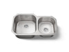 KOHLER K-3356 Undertone 35-1/4 undermount double-bowl kitchen sink, stainless steel