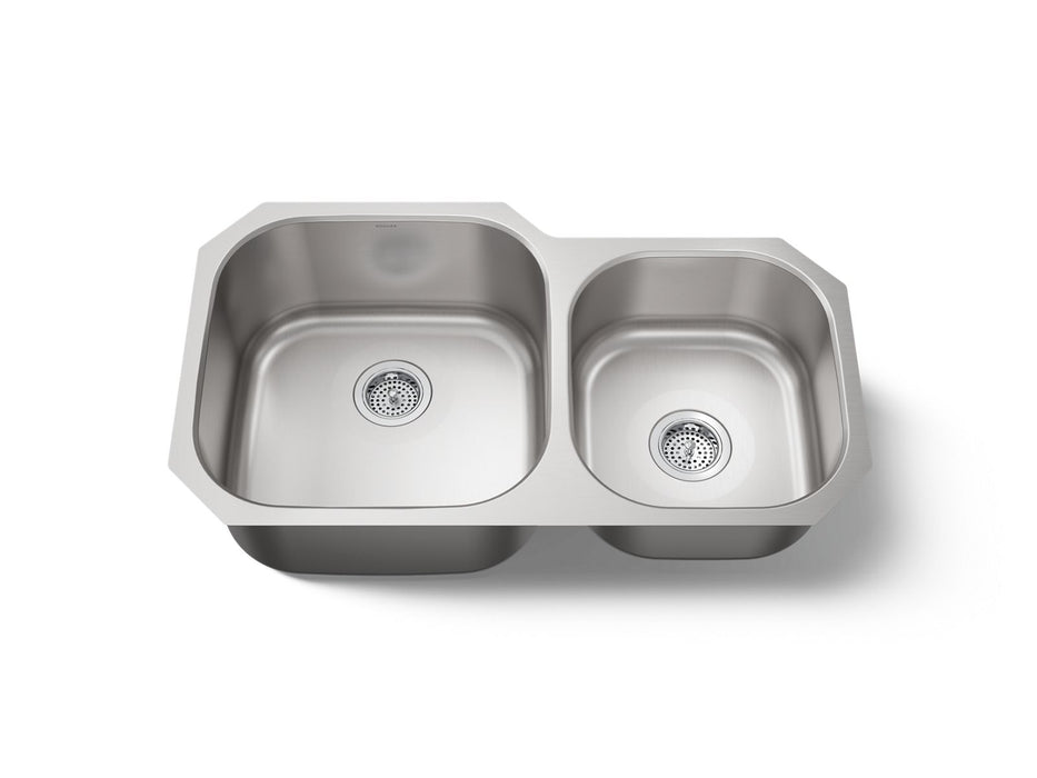 KOHLER K-3356 Undertone 35-1/4 undermount double-bowl kitchen sink, stainless steel