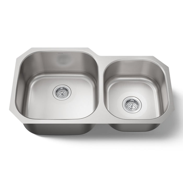 KOHLER K-3356 Undertone 35-1/4 undermount double-bowl kitchen sink, stainless steel - view 4